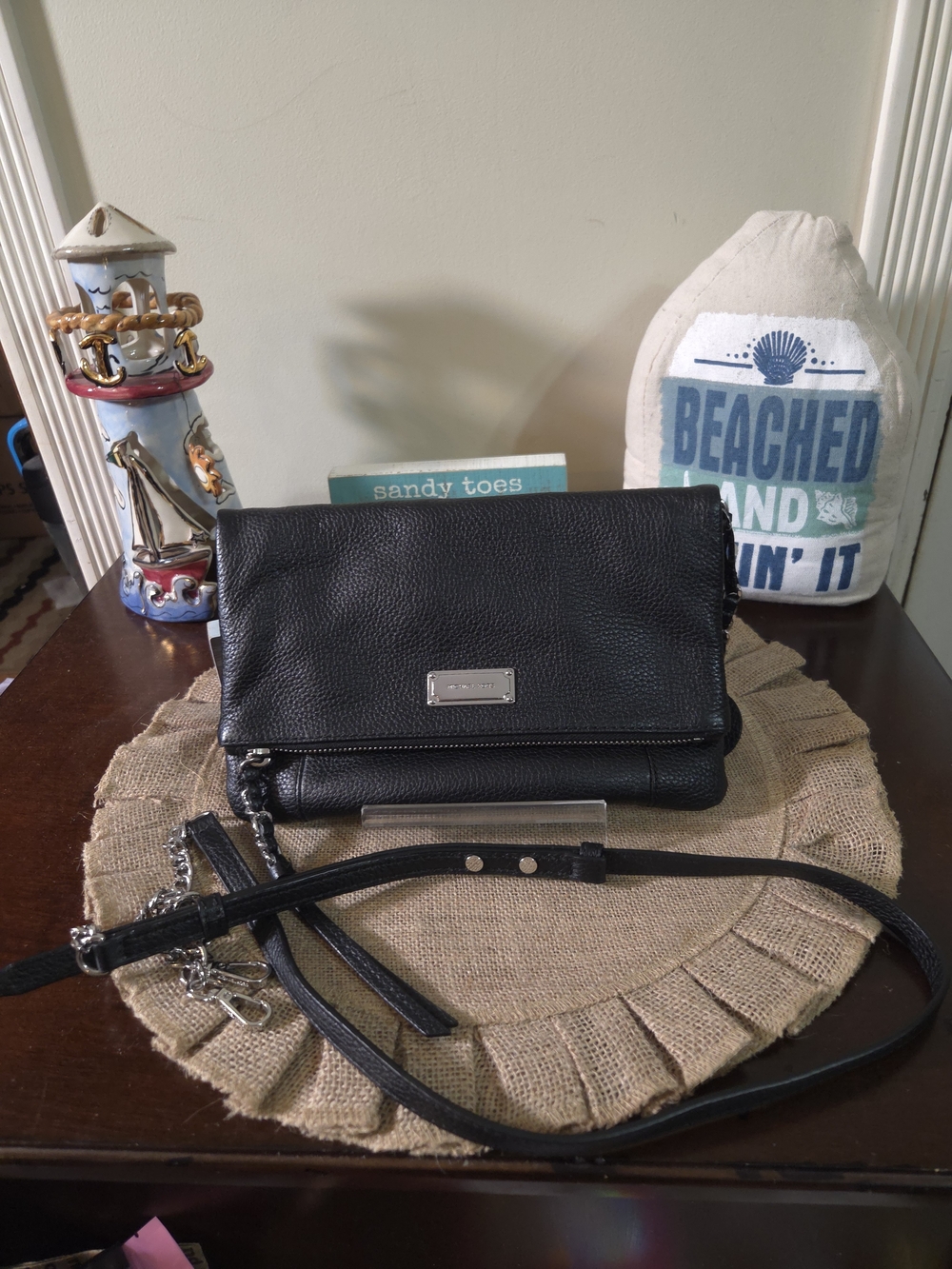 NWOT Michael Kors Black Leather Crossbody